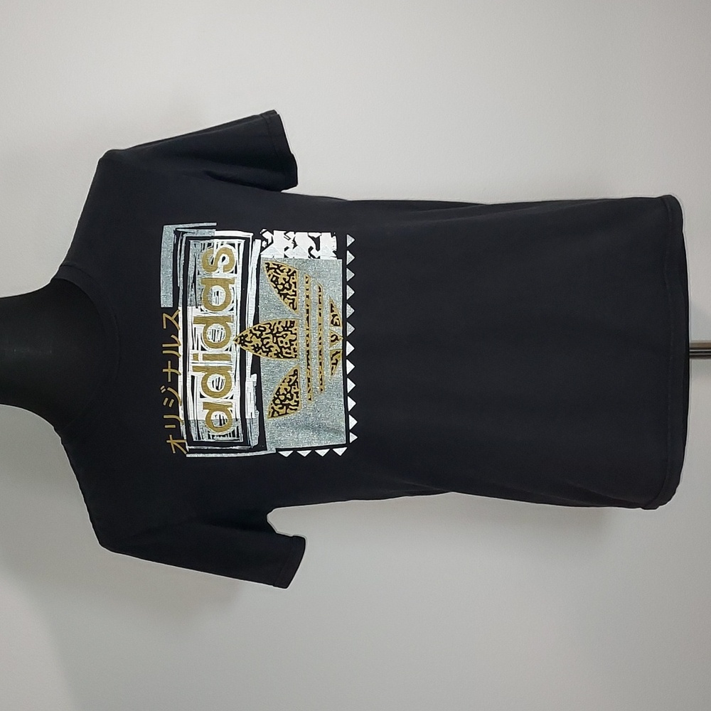 Adidas Japanese "Originals" Trefoil Graphic Tee Black Size Medium